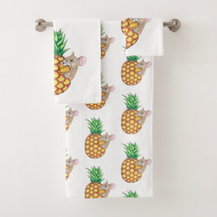 Pineapple Pika Takes a Chomp Bath Towel Set