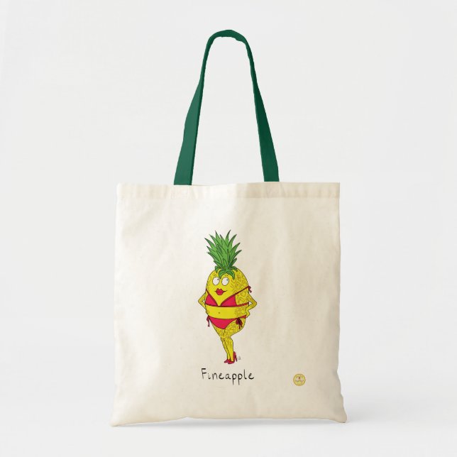 Pineapple Pin-Up Girl Funny Fruit Tote Bag (Front)