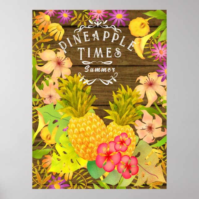 Pineapple Pine Floral Poster (Front)