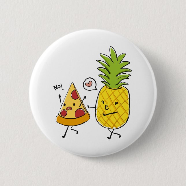 Pineapple pizza 6 cm round badge (Front)