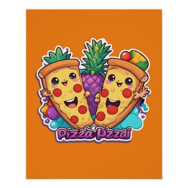 Pineapple Pizza Funny  Poster (Front)