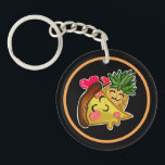 Pineapple Pizza Love Key Ring<br><div class="desc">Pineapple and Pizza love each other!</div>