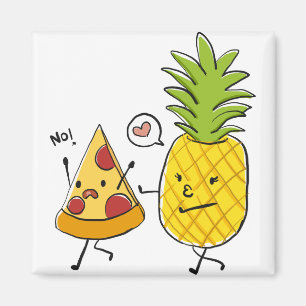 Pineapple pizza magnet