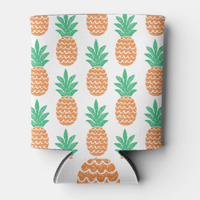 Pineapple Play: Fun Pattern Delight. Can Cooler (Front)