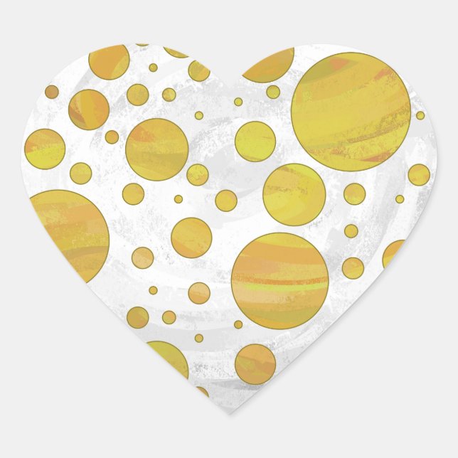 Pineapple Polka Dot Pattern Heart Sticker (Front)