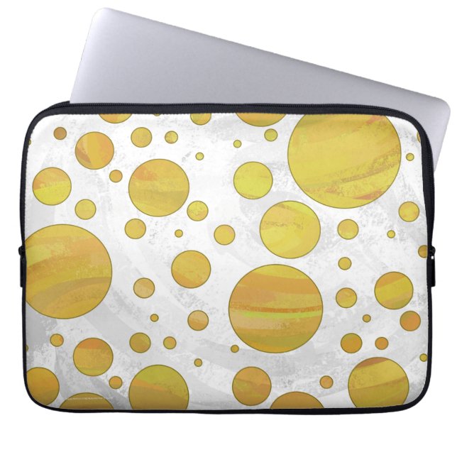 Pineapple Polka Dot Pattern Laptop Sleeve (Front)