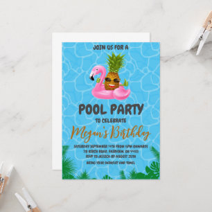 pineapple pool party invitations