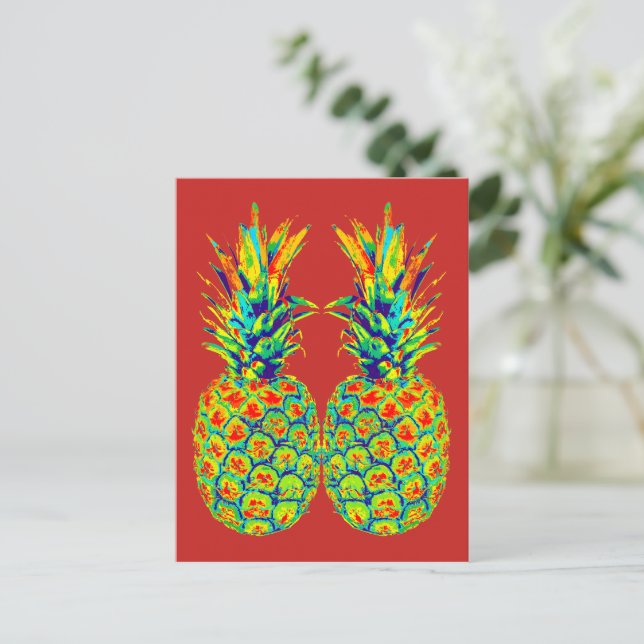 Pineapple Pop Art   Postcard (Standing Front)