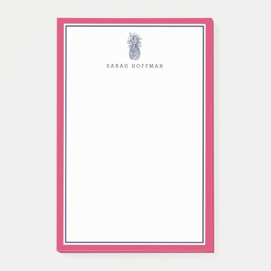 Pineapple Prep | Pink & Navy Personalised Post-it Notes