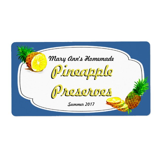 Pineapple Preserves Canning Labels (Front)