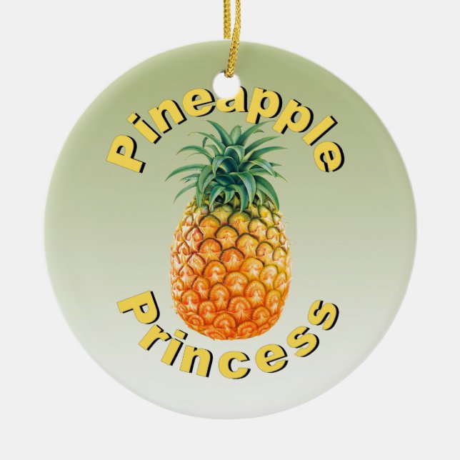 Pineapple Princess Ceramic Tree Decoration (Front)