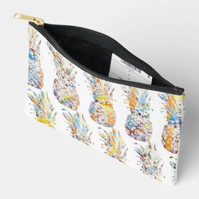 Pineapple Print Accessory Pouch (Open)