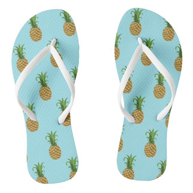 Pineapple Print Flip Flops (Footbed)