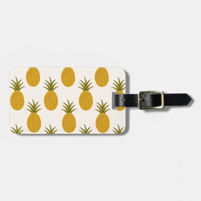 Pineapple Print Luggage Tag (Front Horizontal)