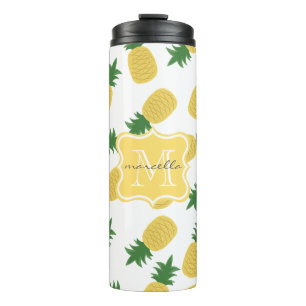 Pineapple Print Monogram Thermal Tumbler