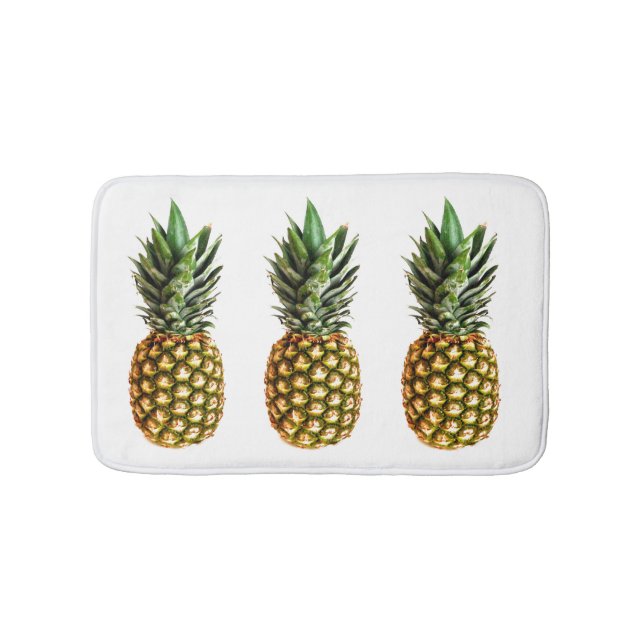 Pineapple print non slip bath mat for bathroom (Front)