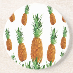 pineapple print polygonal pattern coaster