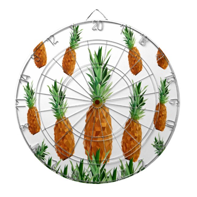 pineapple print polygonal pattern dartboard (Front)