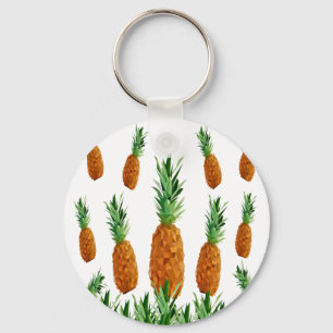 pineapple print polygonal pattern key ring