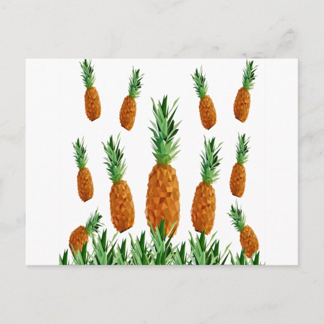pineapple print polygonal pattern postcard (Front)