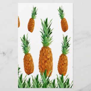 pineapple print polygonal pattern stationery
