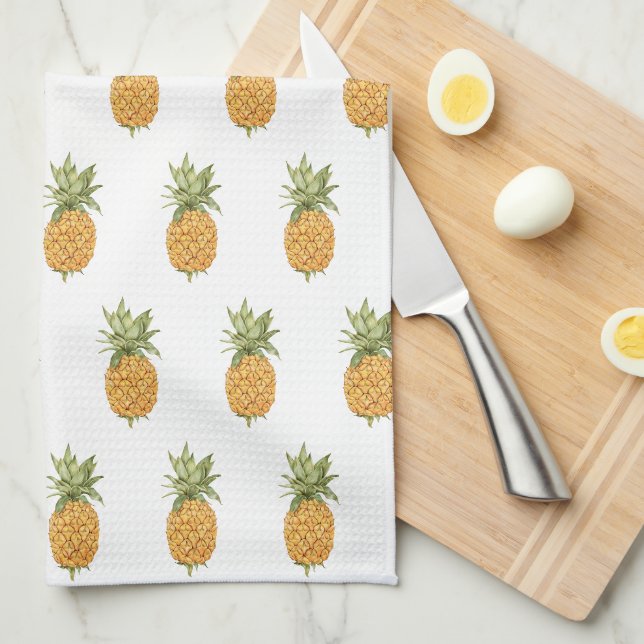 Pineapple Print Tea Towel (Quarter Fold)