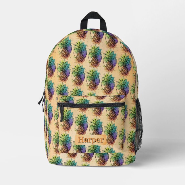Pineapple Printed Backpack (Front)