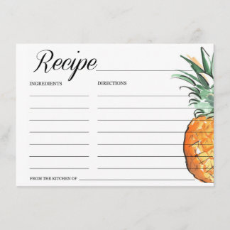 Pineapple Recipe Card