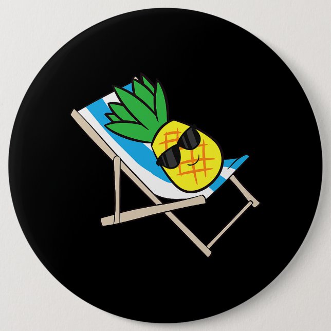 Pineapple Relaxing Pineapple Fruit Love Pineapples 6 Cm Round Badge (Front)
