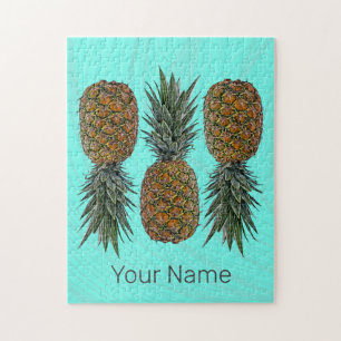 Pineapple Retro Vegan and Vegetarian Vintage Fruit Jigsaw Puzzle
