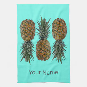 Pineapple Retro Vegan and Vegetarian Vintage Fruit Tea Towel