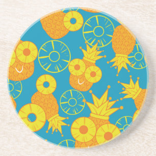 Pineapple Rings: Doodle Cartoon Vintage. Coaster