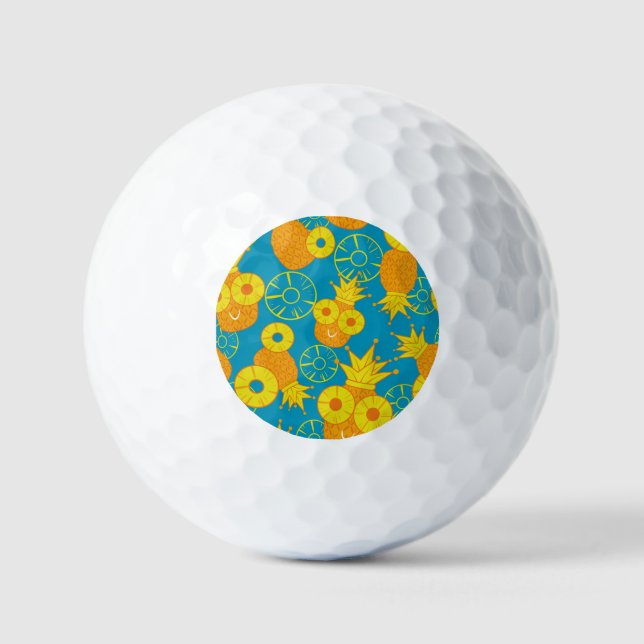 Pineapple Rings: Doodle Cartoon Vintage. Golf Balls (Front)