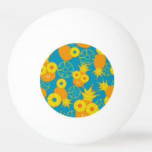 Pineapple Rings: Doodle Cartoon Vintage. Ping Pong Ball