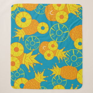 Pineapple Rings: Doodle Cartoon Vintage. Sherpa Blanket