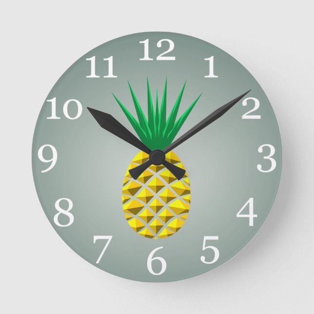 Pineapple Round Clock (Front)
