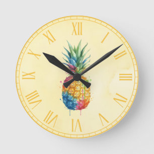 Pineapple Round Clock