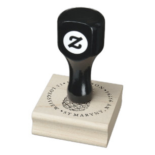 Pineapple Round Return Address Rubber Stamp  