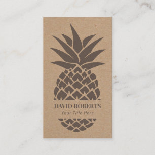 Pineapple Rustic Kraft Business Card