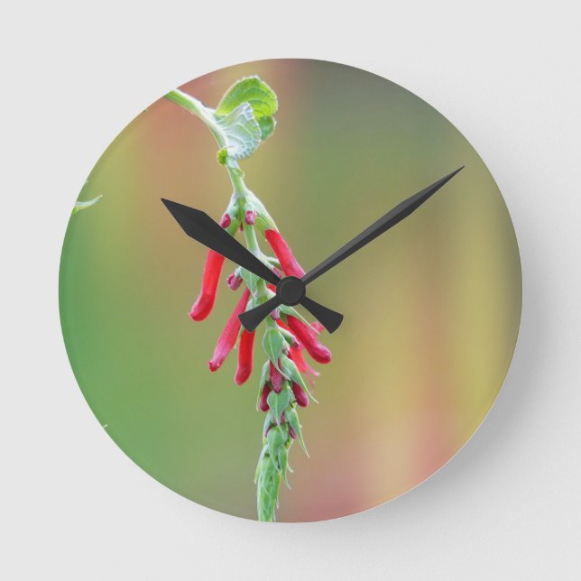 Pineapple Sage Bloom Round Clock (Front)