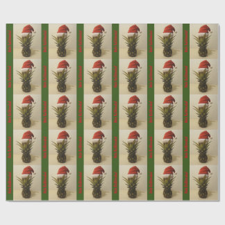 Pineapple Santa Hawaiian Mele Kalikima Gift Wrap