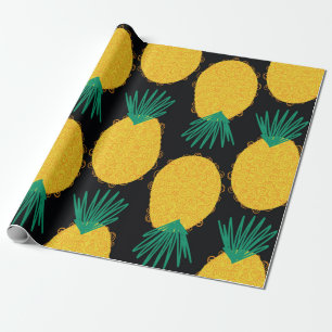 Pineapple seamless abstract pattern. Contemporary Wrapping Paper