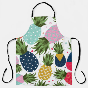 Pineapple seamless pattern illustration, colourful apron