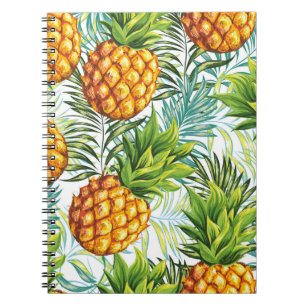 Pineapple. Seamless pattern. Vintage floral patter Notebook
