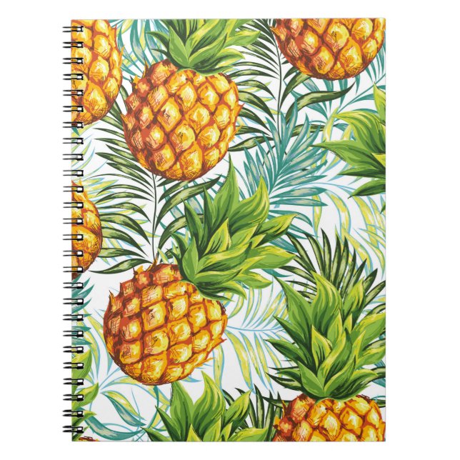 Pineapple. Seamless pattern. Vintage floral patter Notebook (Front)