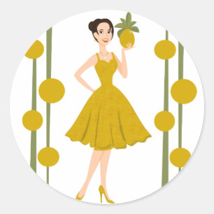 Pineapple She Classic Round Sticker