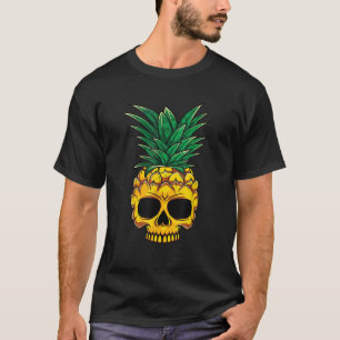 Pineapple Skull Aloha Beach Hawaiian Goth Summer T-Shirt