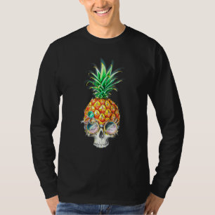 Pineapple Skull Aloha Beaches Hawaiian Goth T-Shirt