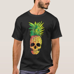 Pineapple Skull Aloha Beaches Hawaiian Hawaii Goth T-Shirt