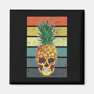 Pineapple Skull Aloha Beaches Hawaiian Hawaii Skel Magnet